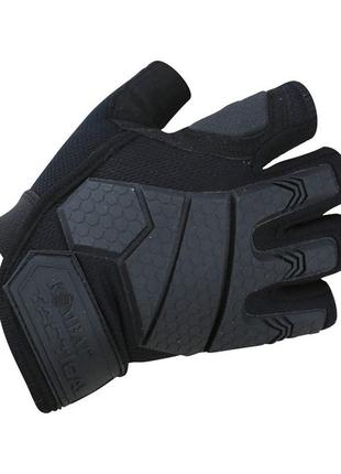 Тактичні військові рукавички kombat uk захисні рукавиці без пальців l чорний dm_11