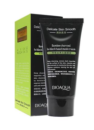 Крем-маска bioaqua delicate skin smooth с бамбуковым углем очищающая 60 г (k-116s)