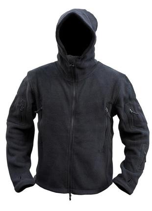 Тактична флісова кофта військова тепла kombat uk recon hoodie чорний xxxl dm_114 фото