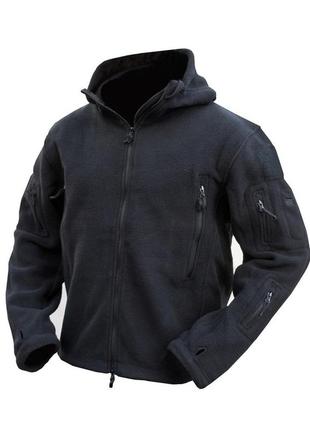 Тактична флісова кофта військова тепла kombat uk recon hoodie чорний xxxl dm_11