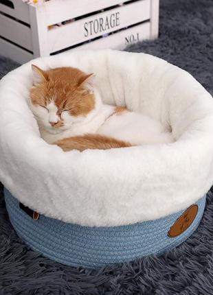 Лежак hoopet 19x1303m 33*33*26 см blue для котов собак домашних животных (k-1552s)