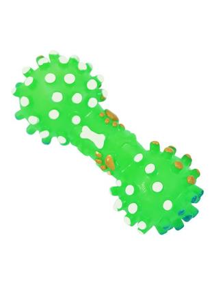 Іграшка для собак taotaopets 065528 кістка green вінілова шипована 11,5 см (k-86s)