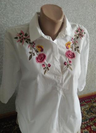 Блуза с вышивкой свободного кроя8 фото
