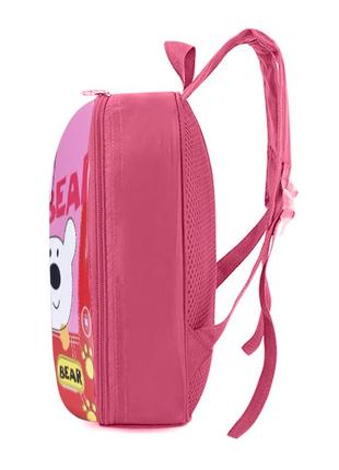 Детский рюкзак с твердым корпусом lesko dk-12 bear pink для прогулок садика (k-252s)2 фото