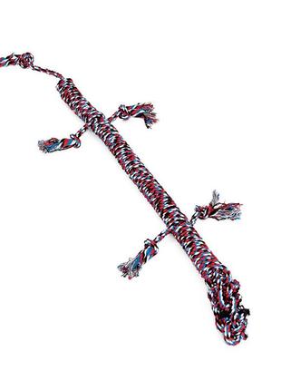 Іграшка мотузкова ящірка hoopet w032 red + black + blue + white для домашніх тварин (k-376s)