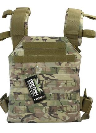 Плитоноска розвантаження тактичне з кріпленнями molle kombat uk spartan plate carrier  мультікам ku_22