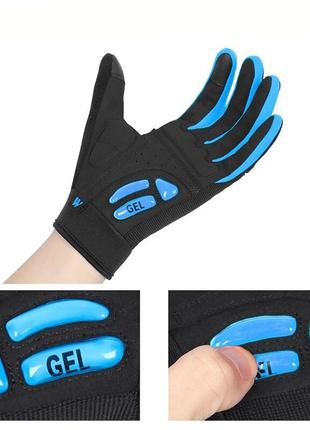 Велосипедные перчатки west biking 0211191 xl blue с закрытыми пальцами спортивные с сенсорным откликом3 фото