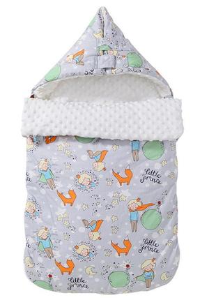 Конверт-ковдра lovely baby lesko j21 little prince для малюка новонародженого на виписку (k-1356s)