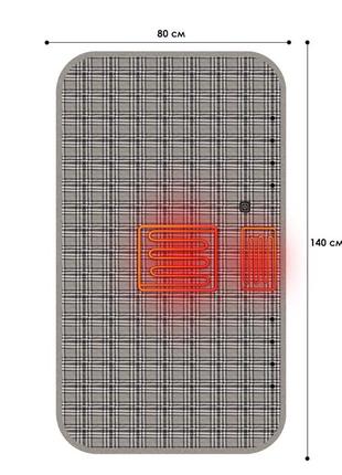Электрическая шаль плед с подогревом lesko 140*80 см gray регулируемая температура от usb от повербанка ku_224 фото