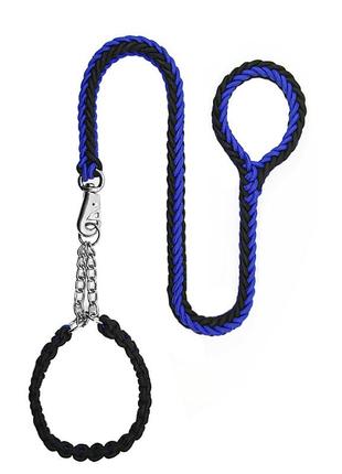 Нашийник taotaopets 152217 black+blue з повідцем для собак контролер 135*3 см (k-397s)