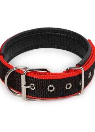 Ошейник для собак taotaopets 177701 xl black-red двухслойный регулируемый ku_22