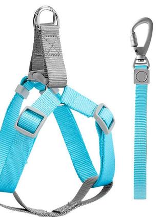 Шлейка для собак або кішок з повідцем taotaopets 171120 blue l (2.0 cm) ku_22