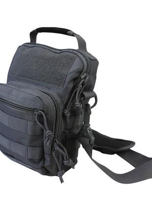 Сумка тактическая на плечо военная kombat uk hex-stop explorer shoulder bag размер серый ku_22