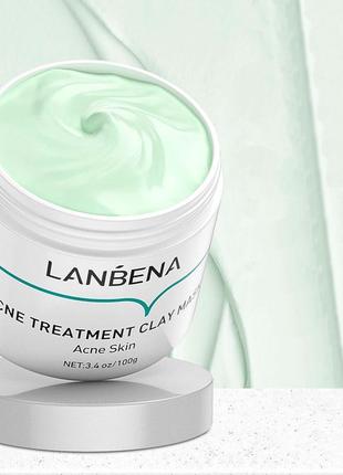 Маска для лица от прыщей lanbena acne treatment clay mask 100 г лечебная ku_225 фото