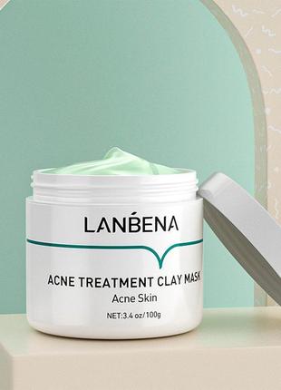 Маска для лица от прыщей lanbena acne treatment clay mask 100 г лечебная ku_224 фото