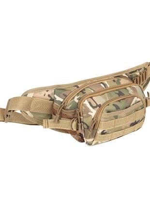 Сумка-бананка тактическая на пояс сумка боковая бедра военная поясная summit waist bag 3л мультикам dm_11
