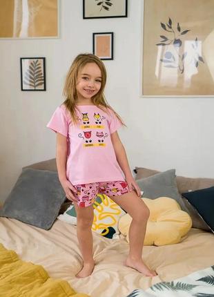 Костюм, пижама,комплект футболка шорты для девочек