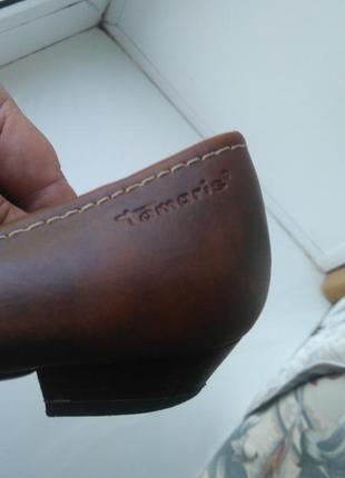 Оригинальные кожаные фирменные туфли балетки tamaris р.365 фото