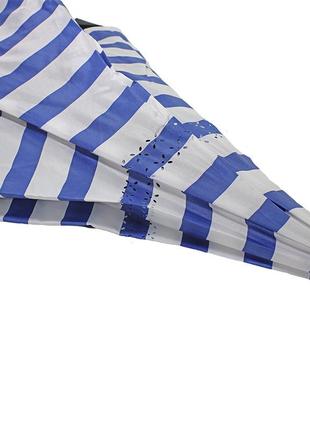 Зонт наоборот lesko up-brella сине-белые полосы смарт-зонт обратного складывания механический ветрозащитный5 фото