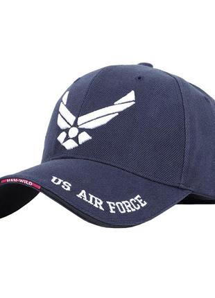 Бейсболка han-wild us air force blue с белой вышивкой бейсбольная кепка