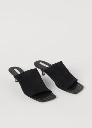 Замшеві мюлі h&m premium p.37