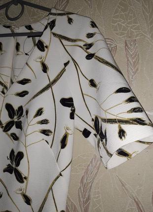 Квіткове плаття футляр з коротким рукавом текстурне5 фото