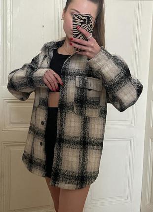 Теплая рубашка в клетку