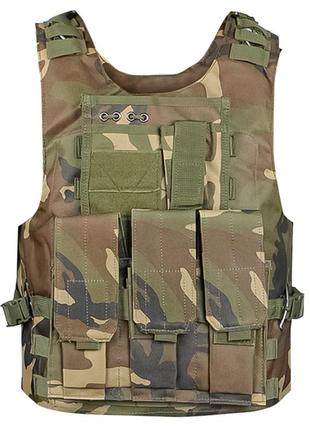 Жилет тактический aokali outdoor а56 camouflage green разгрузочный военный ku_22