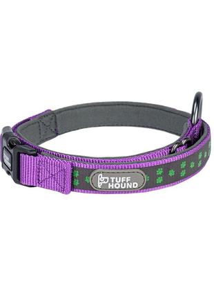 Светоотражающий ошейник для собак tuff hound 1537 purple xs с утяжкой gold