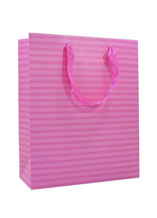 Подарочный пакет ppw paper lesko zd013 pink stripe big для подарков gold