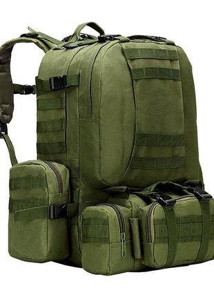 Рюкзак тактический +3 подсумка aokali outdoor b08 green армейская спецсумка (sku_5367-16919)