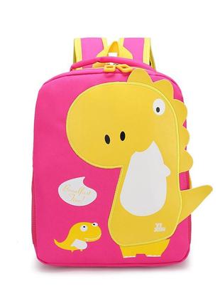 ✅ дитячий рюкзак tyrannosaur lesko 201026 pink з тиранозаврів для прогулянок садка gold