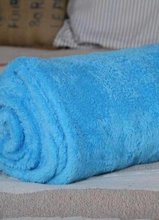 Зігріваючий ковдру плед халат з рукавами для читання і кишенями, рукоплед теплий флісовий блакитний 180х150 см3 фото