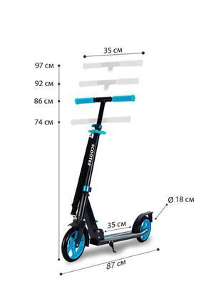 Самокат scooter 2028 blue для дорослих двоколісний складаний великий (sku_7347-27991)7 фото