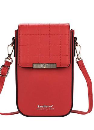 Женский кошелек-сумка baellerry n8612 red стильный аксессуар байлери на одно плечо (sku_7443-26968)