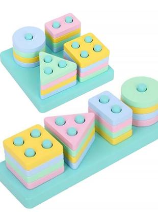 Деревянная игрушка lesko dl-004 blocks square + rectangle для детей обучающая (sku_8172-30064)