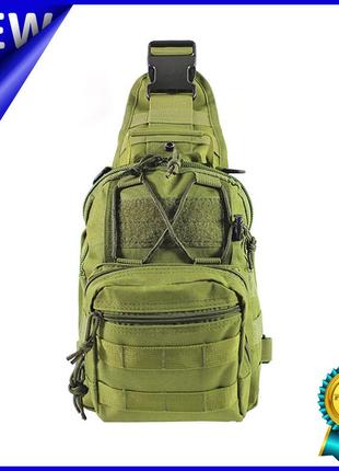 Рюкзак тактический aokali outdoor b14 green на одно плечо военный милитари gold