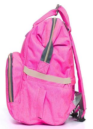 ✅ ☛сумка для мам maikunitu mummy bag pink рюкзак-органайзер для прогулянок речей пляшечок термокарманы usb gold3 фото
