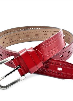 Женский кожаный ремень weatro пояс красный    110-115 см (gt55_295786)