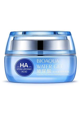 Зволожуючий крем bioaqua water get hyaluronic acid cream з гіалуронової кислотою 50г