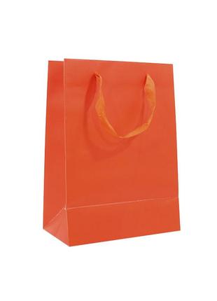 Подарочный пакет ppw paper lesko zd003-8 orange medium для подарков gold