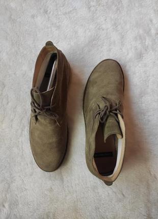 Чоловічі натуральні шкіряні черевики замшеві дезерти туфлі броги зі шнурками демісезонні vagabond5 фото