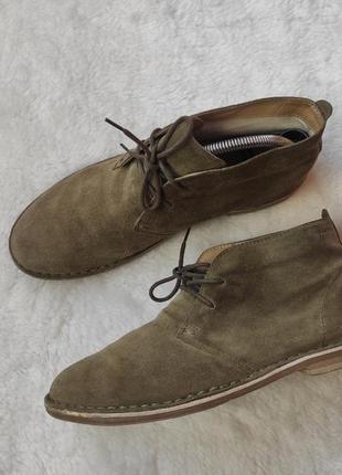 Чоловічі натуральні шкіряні черевики замшеві дезерти туфлі броги зі шнурками демісезонні vagabond3 фото