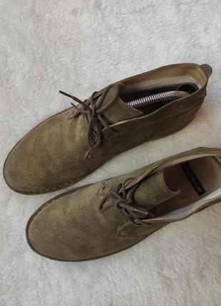 Чоловічі натуральні шкіряні черевики замшеві дезерти туфлі броги зі шнурками демісезонні vagabond2 фото