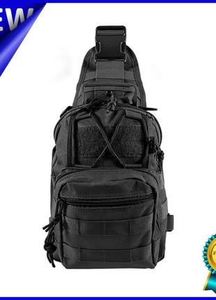 ✅ рюкзак тактичний aokali outdoor b14 black на одне плече військовий мілітарі gold