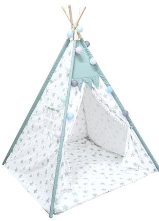 Вігвам littledove rt-14 mint stars дитячий ігровий намет (sku_6740-23091)3 фото