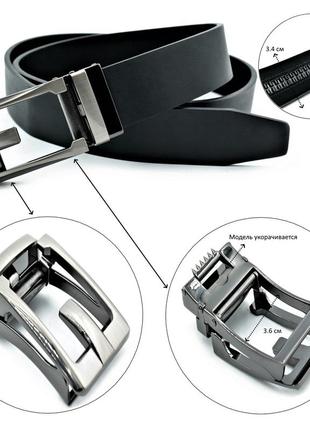 Чоловічий ремінь weatro пояс чорний пряжка автомат 110-125 см (gt55_296633)1 фото