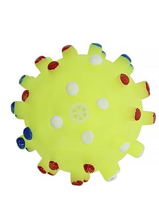 Игрушка мяч для собак taotaopets 6,5см 065529 yellow с пищалкой gold3 фото