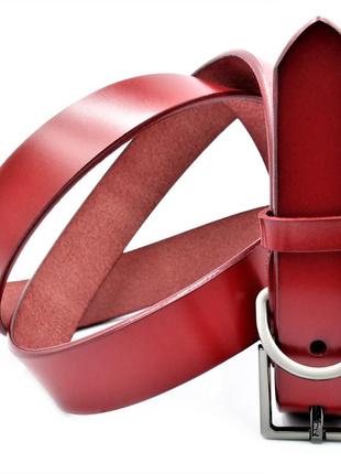 Женский кожаный ремень weatro пояс красный    110-115 см (gt55_295769)