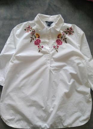 Блуза с вышивкой свободного кроя2 фото
